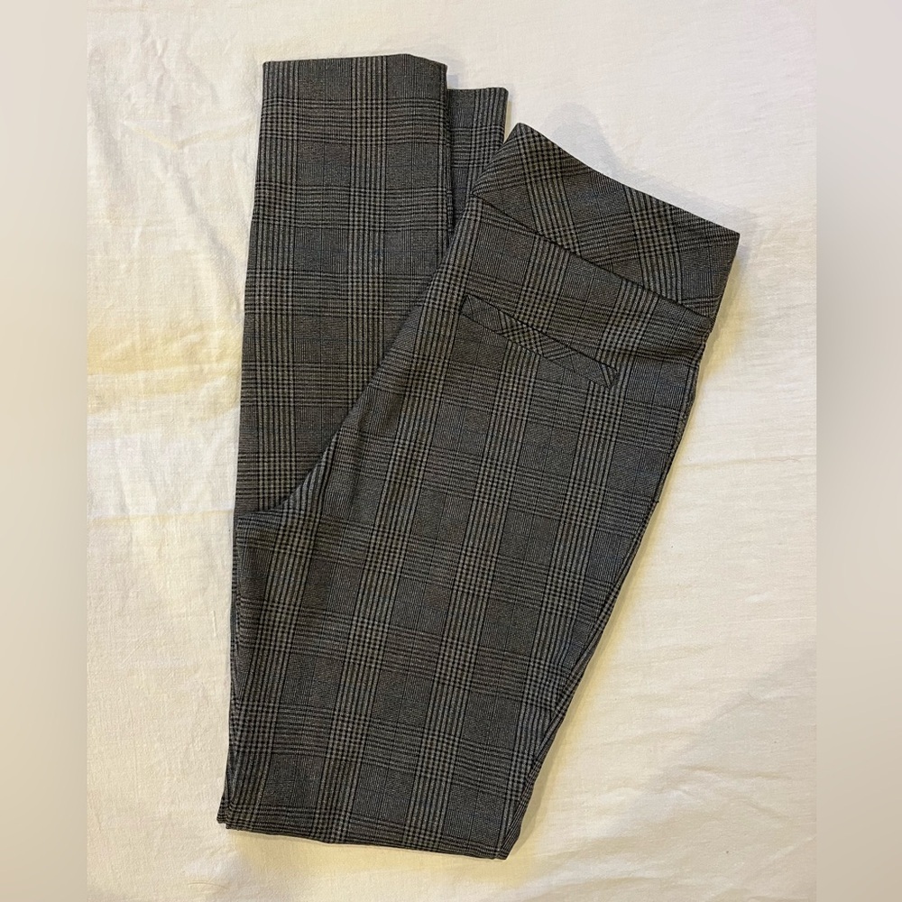 Women's Black/Grey Plaid Skinny Pants